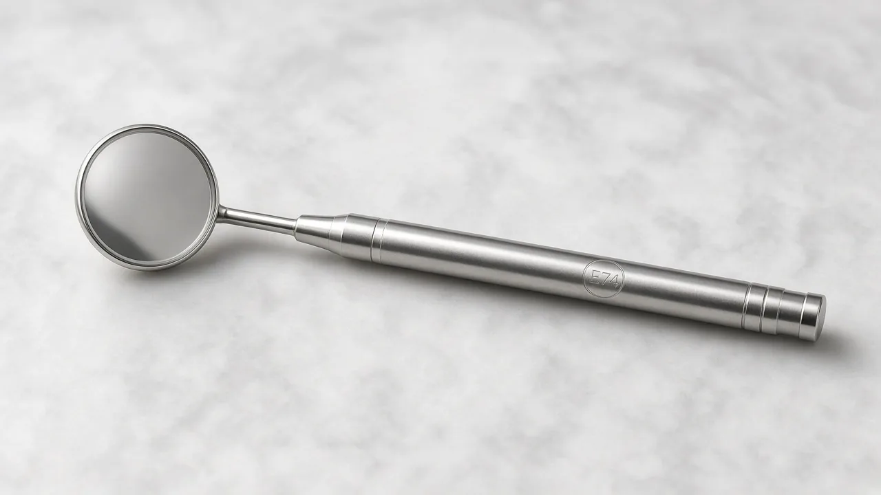 Mouth Mirror No. 5 with a front-surface head, by E74 Surgical