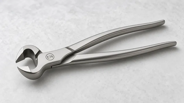 14 inch hoof nippers with the E74 ring mark etched on the steel